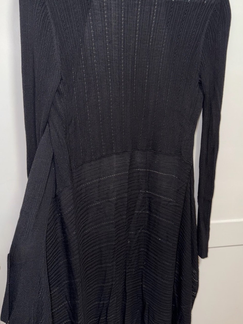 Belldini Black Ribbed Knit Cardigan. Size-M - Picture 8 of 8